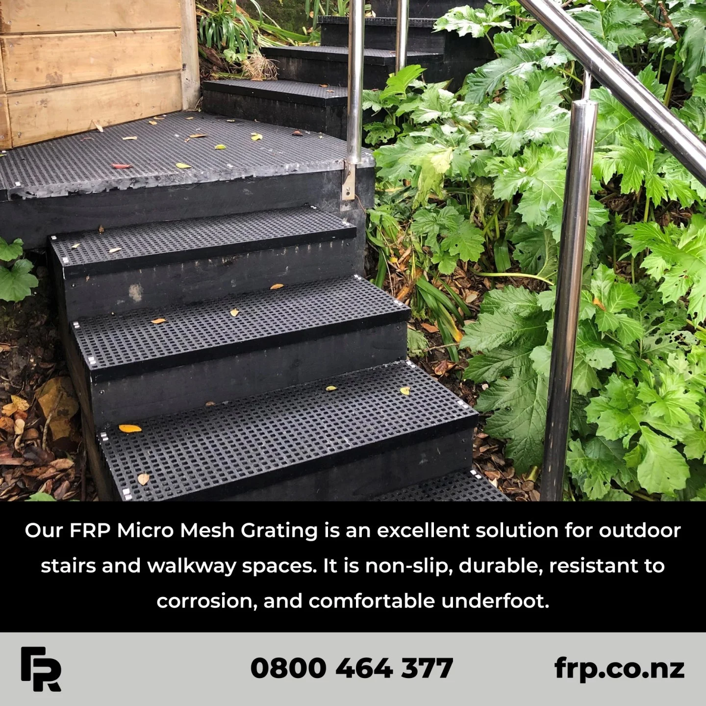 We are here to help!

#frp #frpproducts #outdoorstairs #walkways #residential #landscaping #commercial #nzarchitects