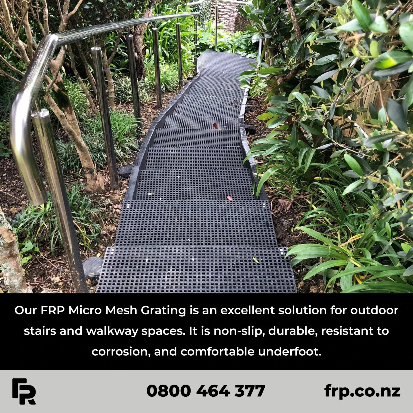 Reach out today.

#frp #frpproducts #commercial #residential #nzarchitects #walkways #stairs #landscaping