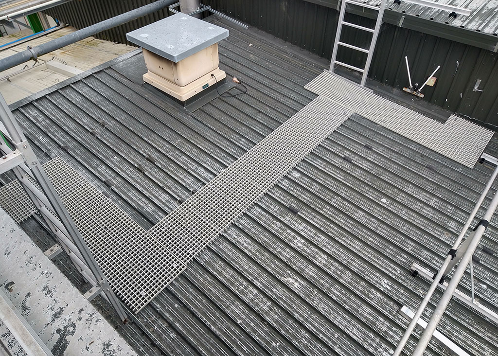 FRP regular mesh grating accessway roof