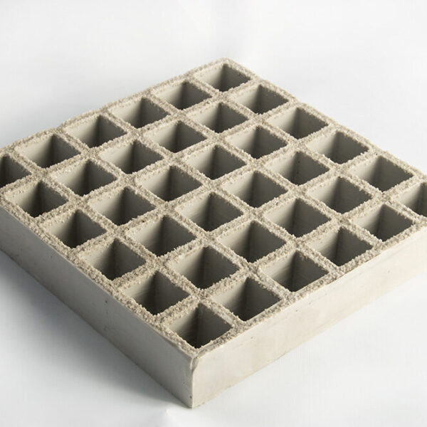 FRP access mesh grating grey sample piece.
