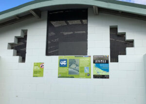 FRP mini mesh grating installed as a screen at an ablution block.