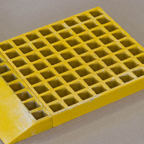 Sample of FRP yellow grating edge ramp.