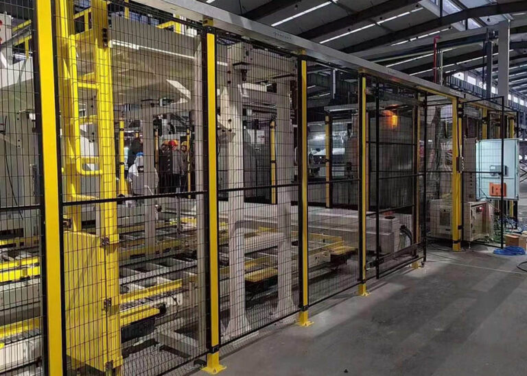 Steel guarding around machinery.