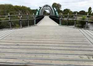 FRP anti-slip strips on bridge.
