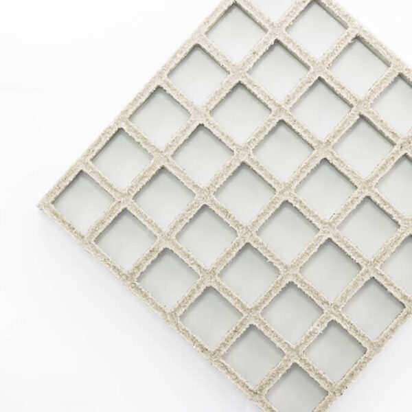 FRP Regular Mesh Grating placed diagonally on a white background.