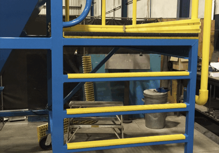 FRP Limited's Anti-Slip Fibreglass Ladder Rungs in Workshop.