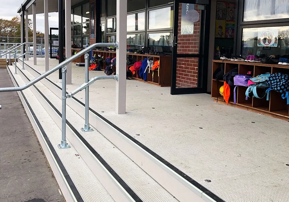FRP grating stair nosing accessway school.